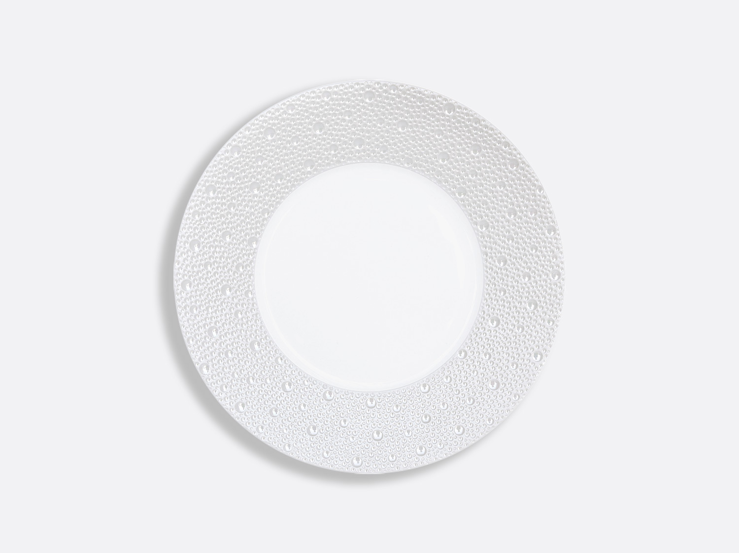 Assiette à dessert 21 cm en porcelaine de la collection Écume Perle Bernardaud