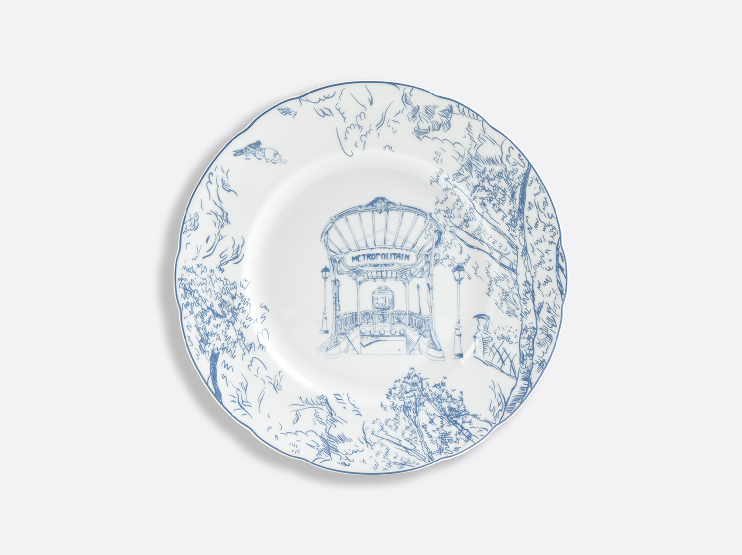 Assiette à dessert 21 cm en porcelaine de la collection Tout Paris Bernardaud