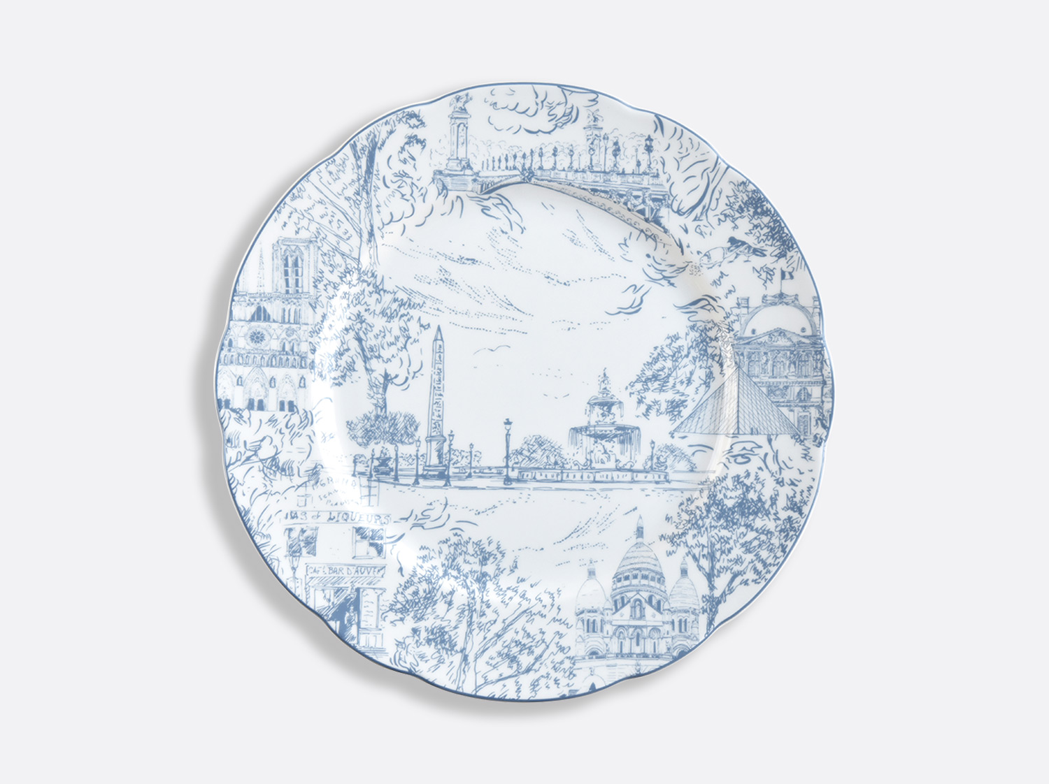 Assiette à dîner 26 cm en porcelaine de la collection Tout Paris Bernardaud