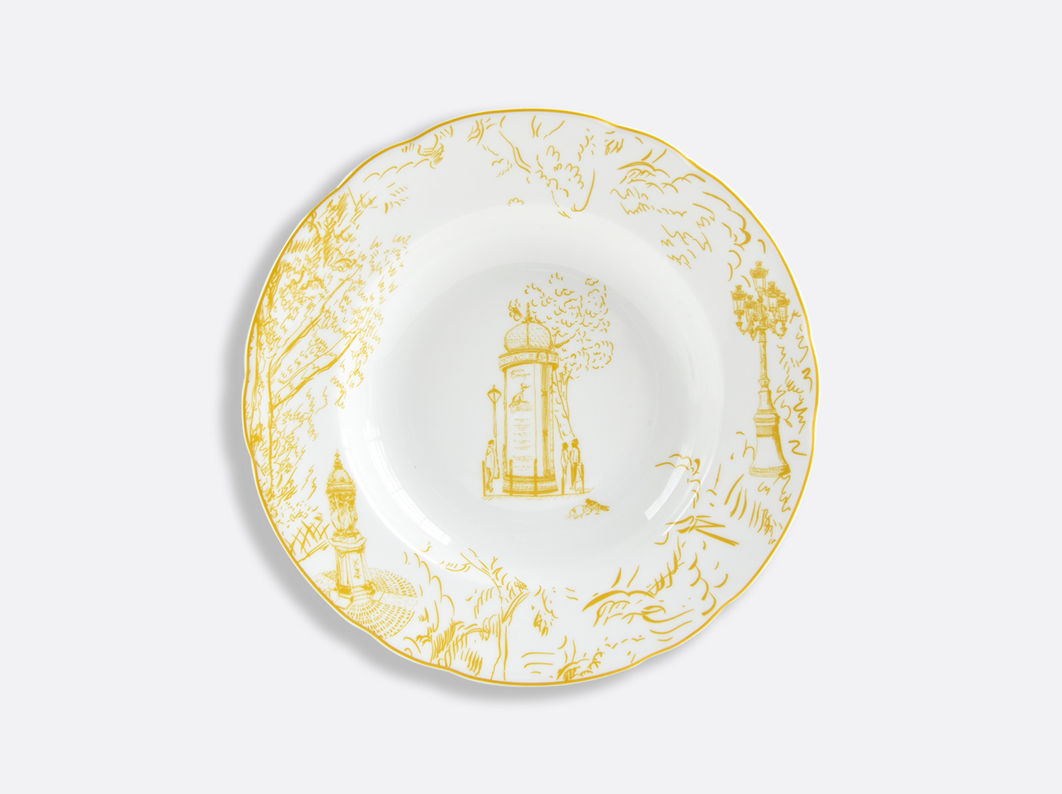 Assiette creuse à aile 23 cm en porcelaine de la collection Tout Paris Bernardaud