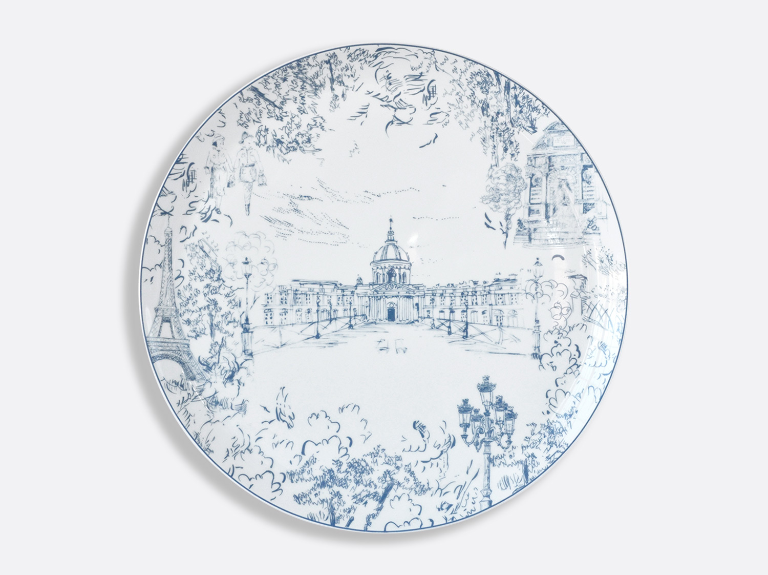 Plat à tarte 32 cm en porcelaine de la collection Tout Paris Bernardaud