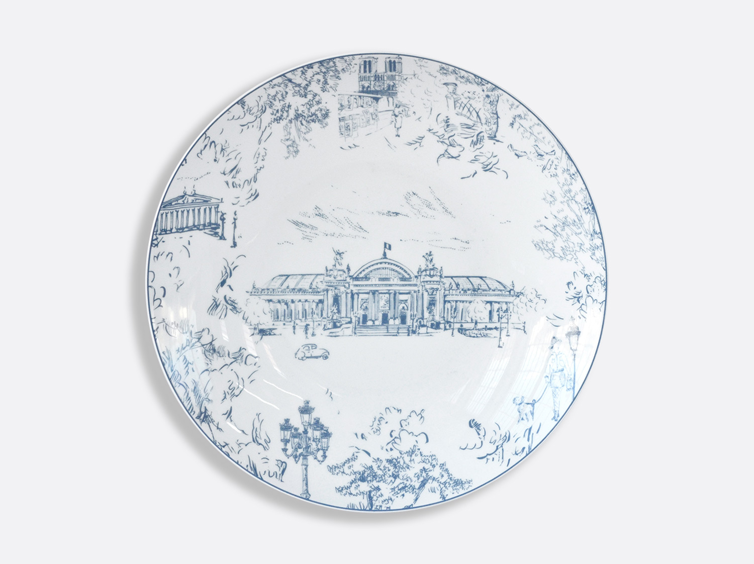 Plat rond creux 29 cm en porcelaine de la collection Tout Paris Bernardaud