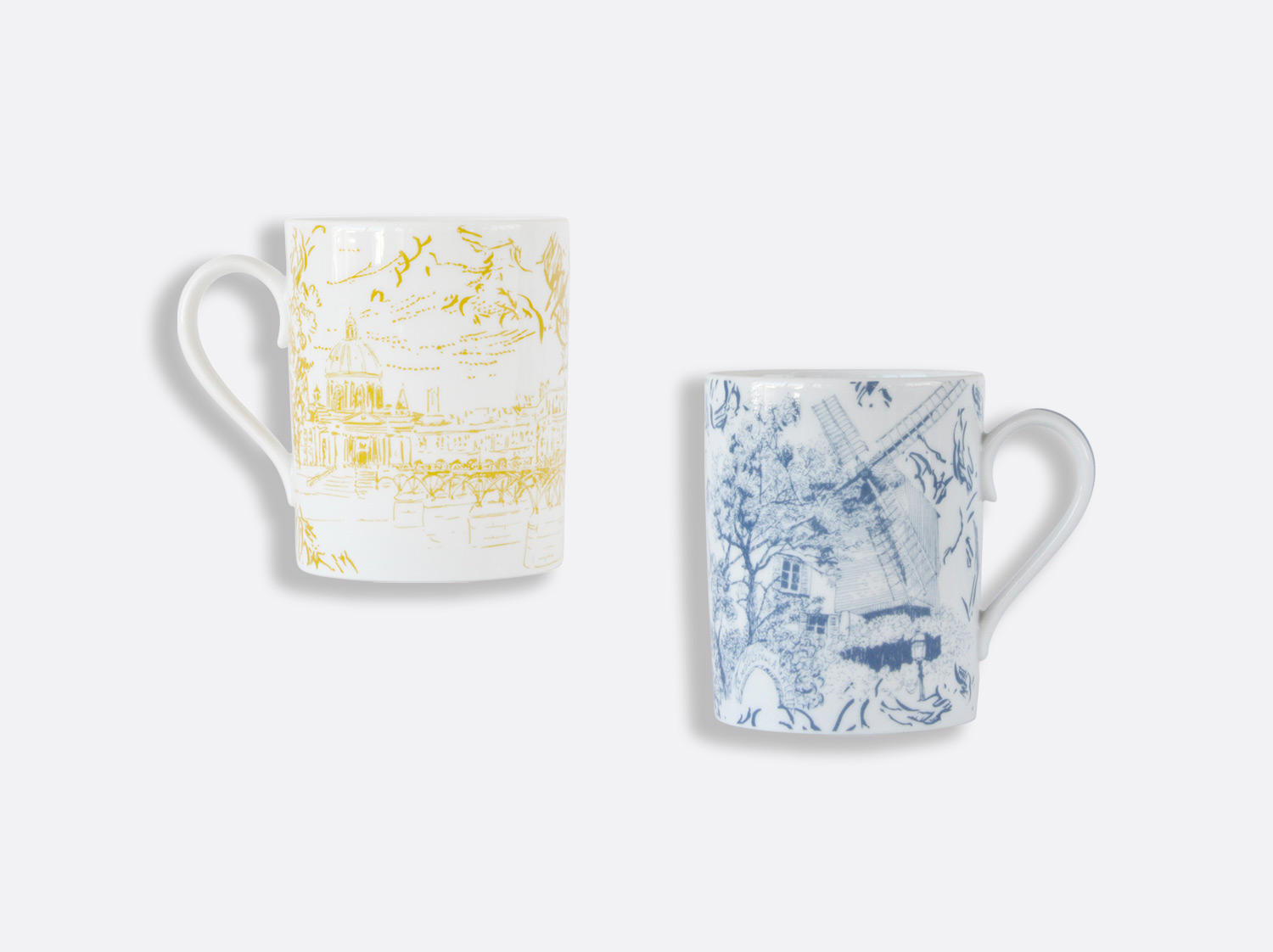 Set of Colorful Pottery Coffee Mugs, 10 oz