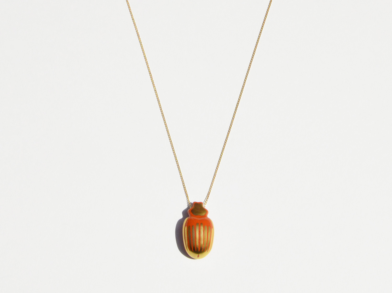 China Scarabée Pendant Orange & Gold of the collection SCARABEE ORANGE OR | Bernardaud