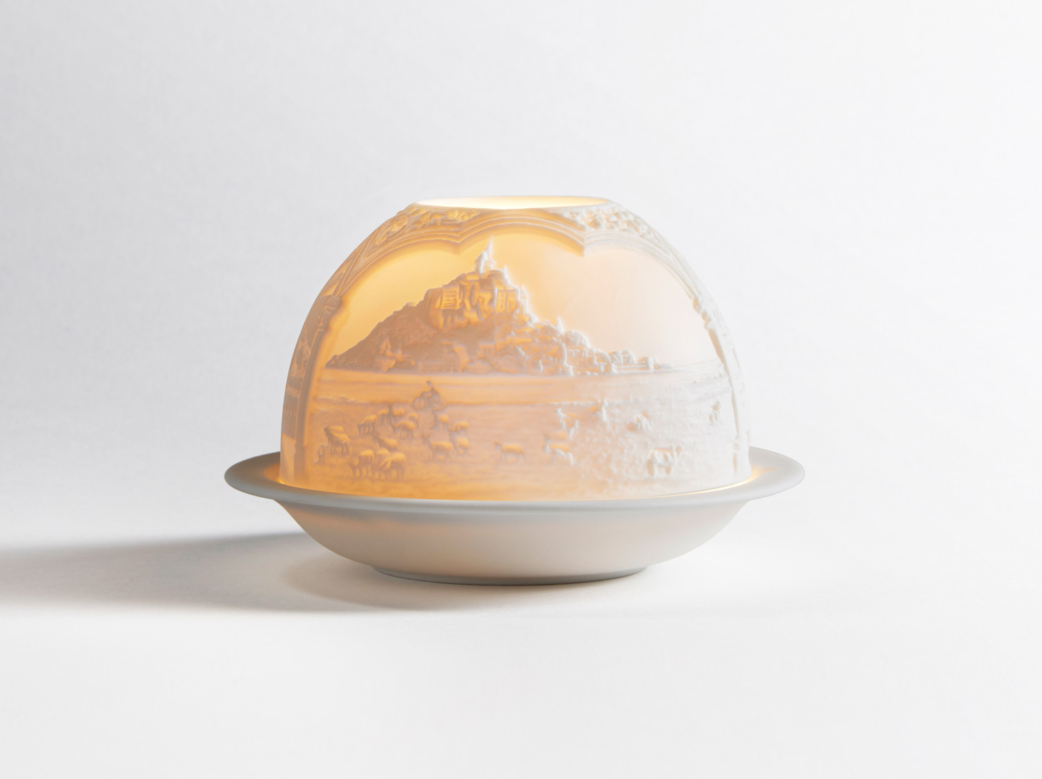Le Mont Saint-Michel Led en porcelaine de la collection LITHOPHANIE LED Bernardaud