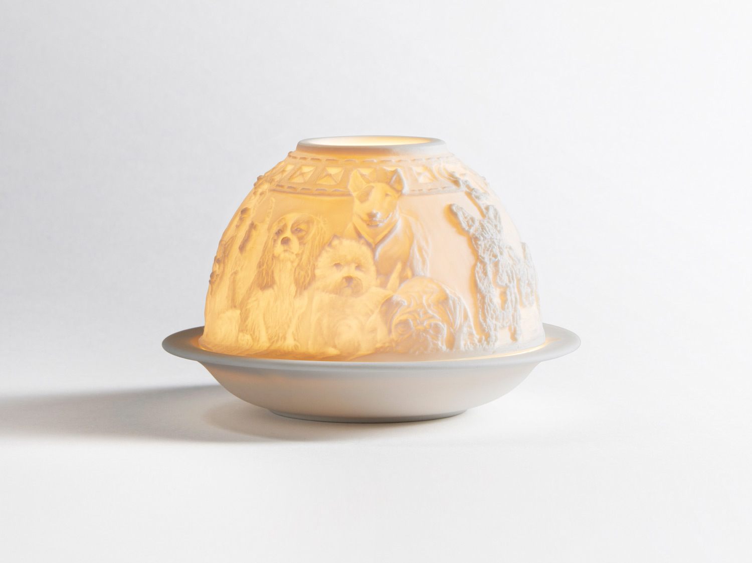 Les Chiens Led en porcelaine de la collection LITHOPHANIE LED Bernardaud