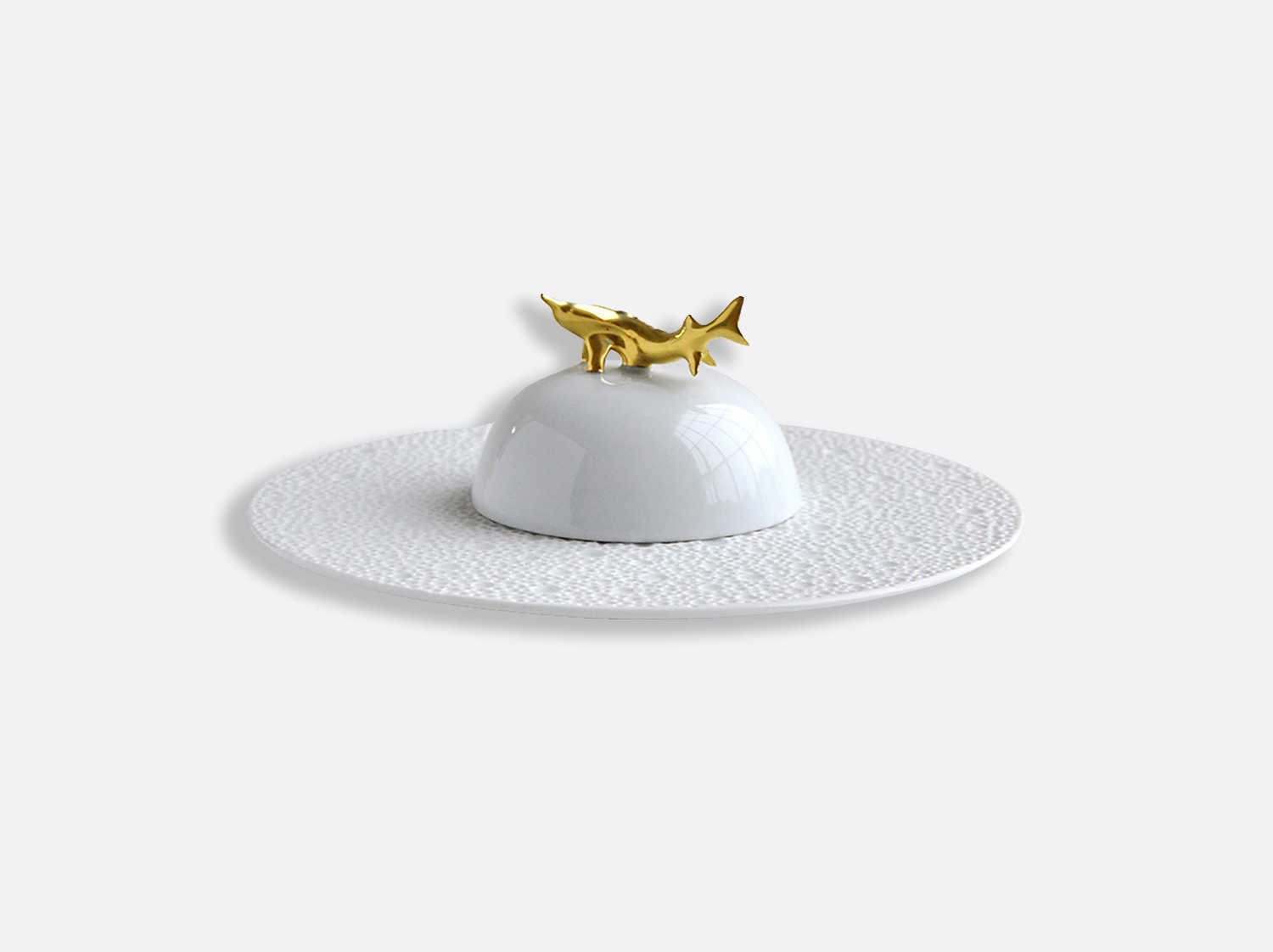 China Gift box set of caviar plate and bell covert of the collection Ecume gold | Bernardaud