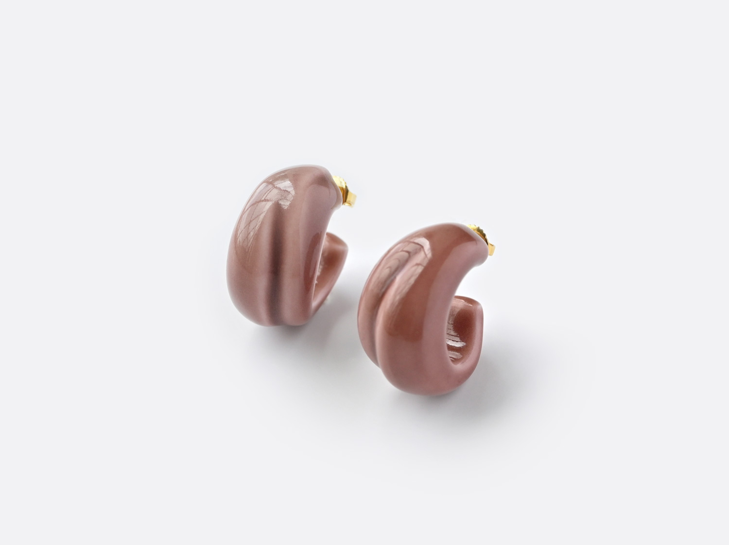 Boucles d'oreilles Eve rose de sable en porcelaine de la collection EVE ROSE DE SABLE Bernardaud