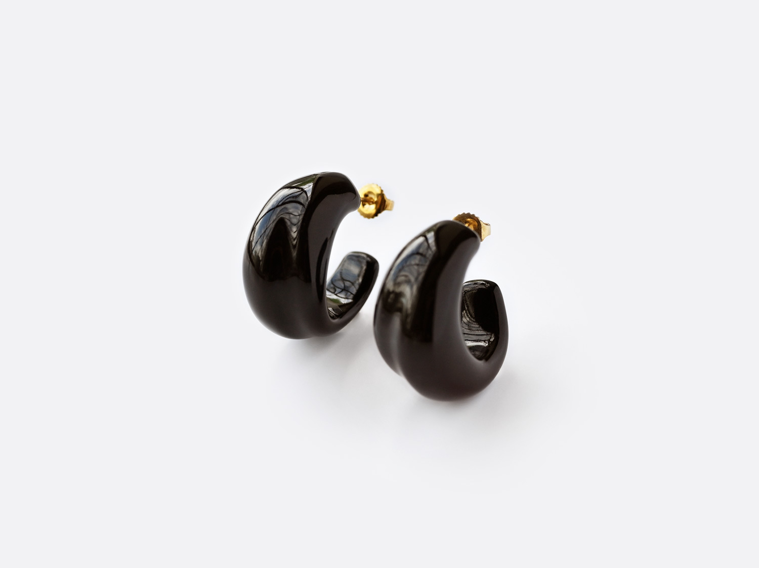 Boucles d'oreilles Eve noir en porcelaine de la collection EVE NOIR Bernardaud