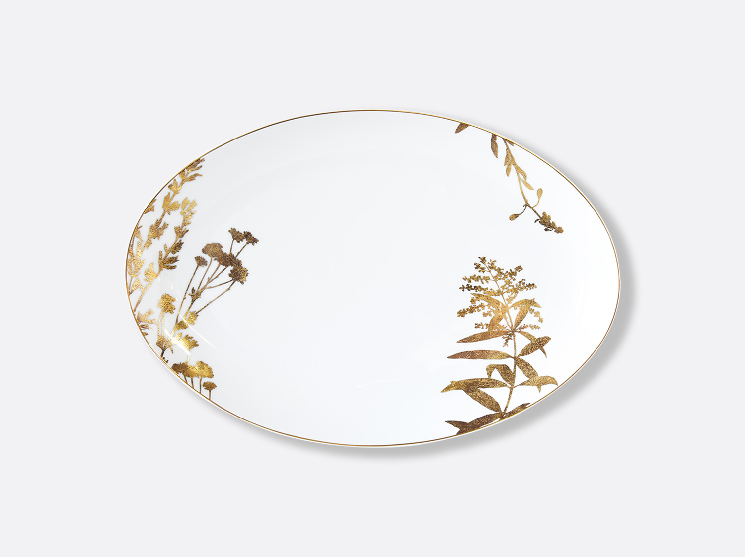 China  Oval platter 38 cm of the collection Vegetal gold | Bernardaud