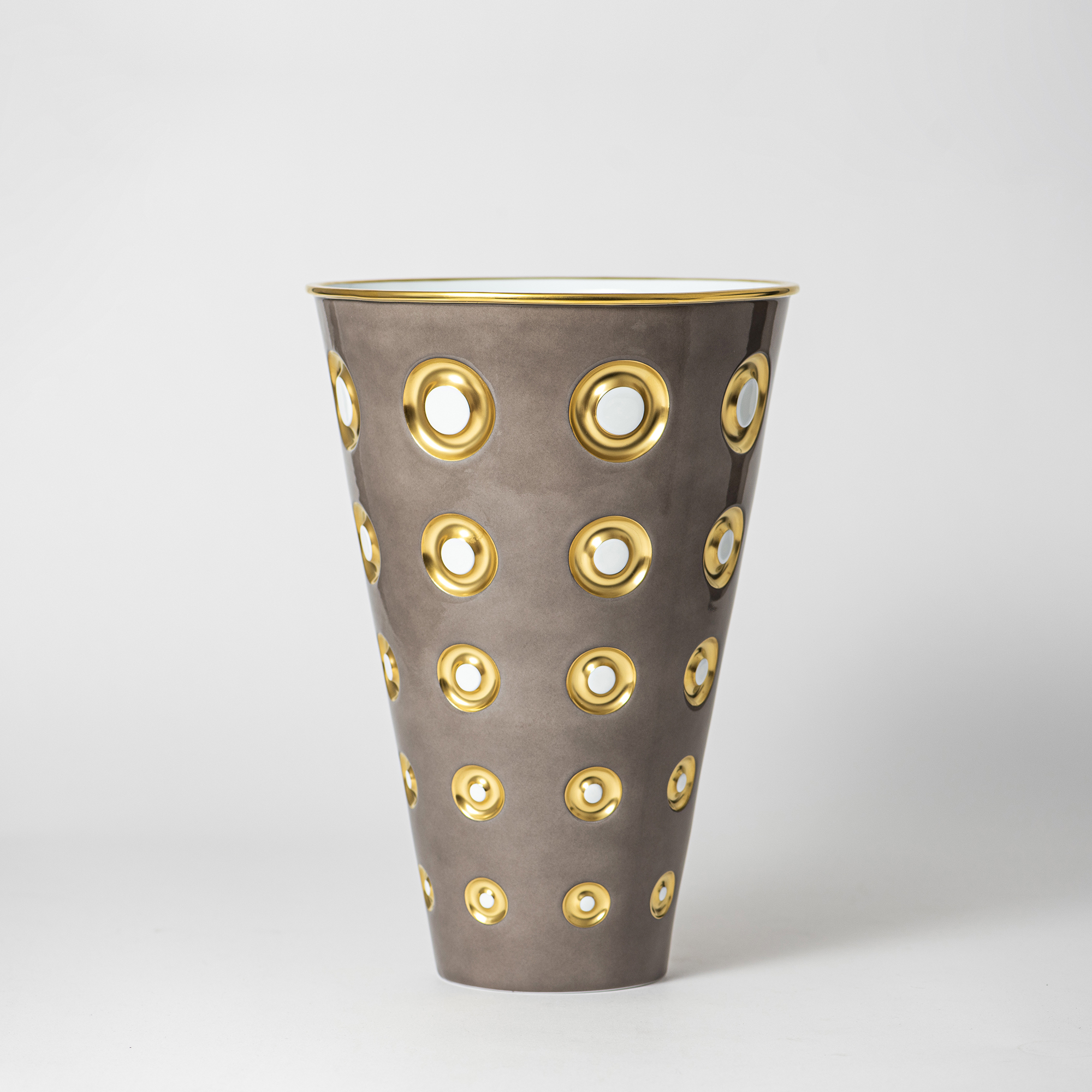 Vase H. 37,5 cm en porcelaine de la collection Panarea Grège Bernardaud