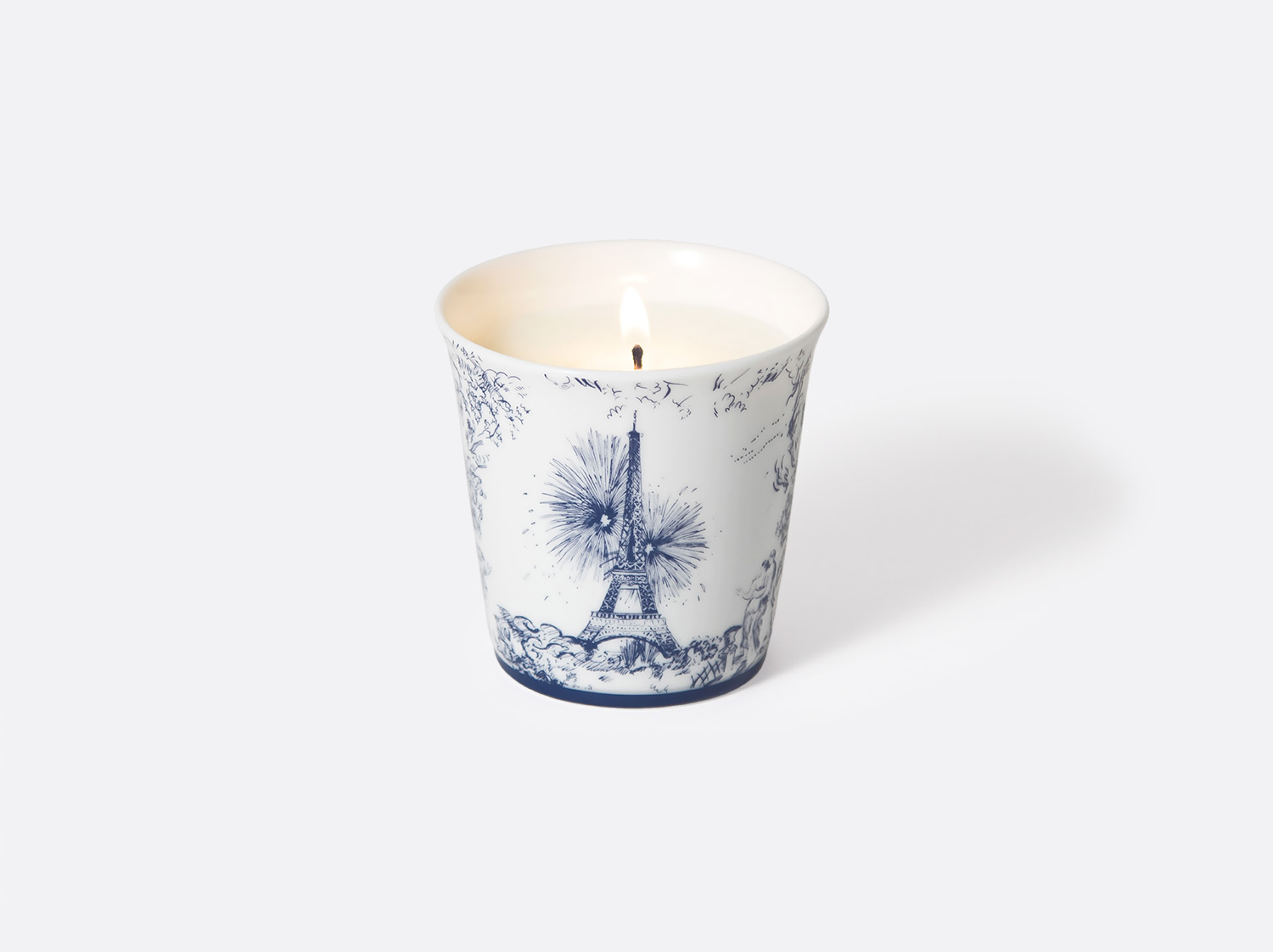 Pot 9 cm + bougie parfumée 200g en porcelaine de la collection Tout Paris Bleu Nuit x La Tour Eiffel Bernardaud