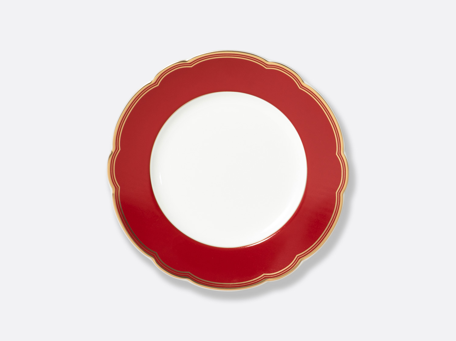 Assiette à dessert 21 cm Rouge en porcelaine de la collection Pompadour Rouge Bernardaud