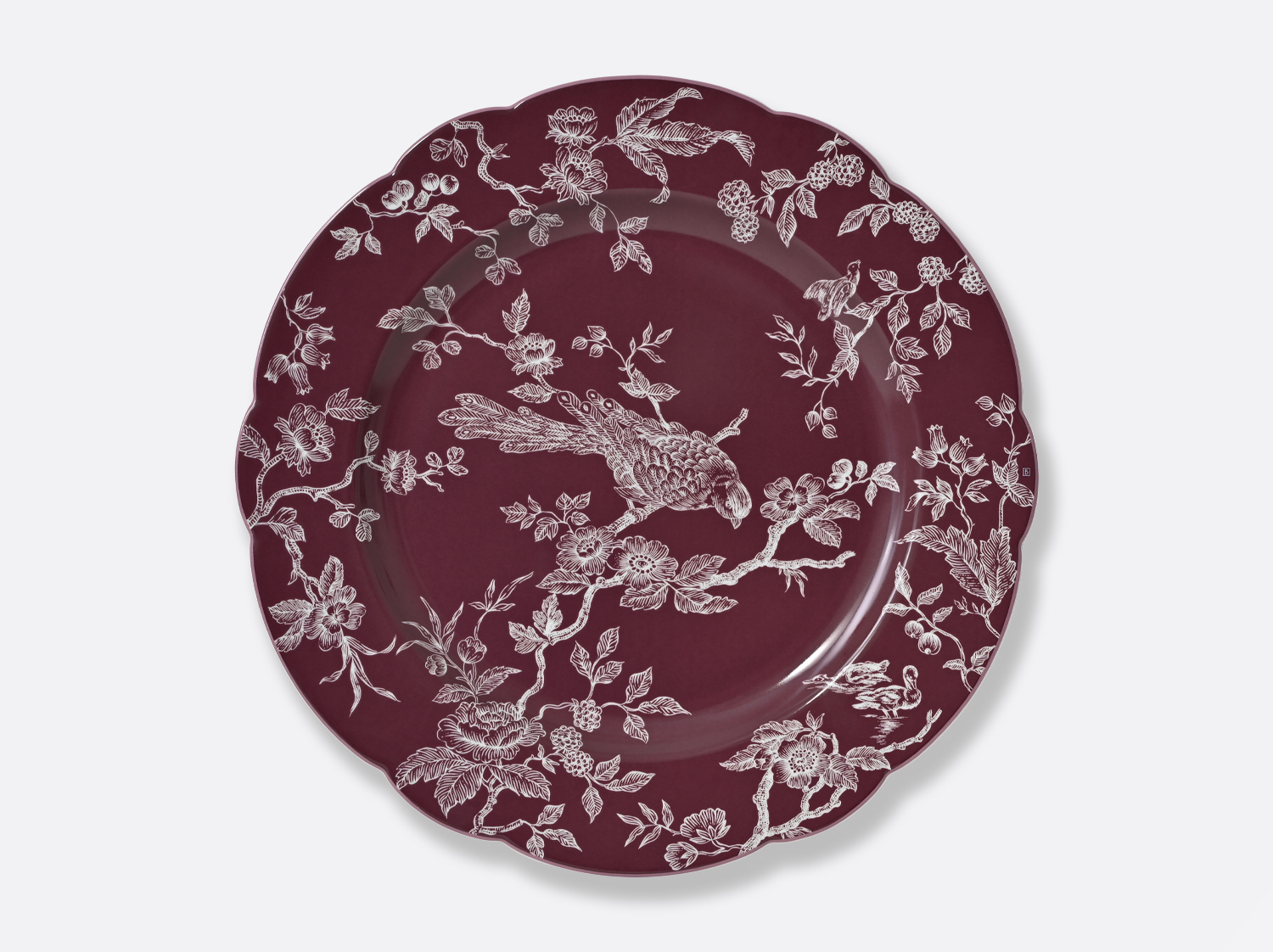 China Service plate 11.4" colored background Albertine Prune of the collection Albertine Fond Couleur | Bernardaud