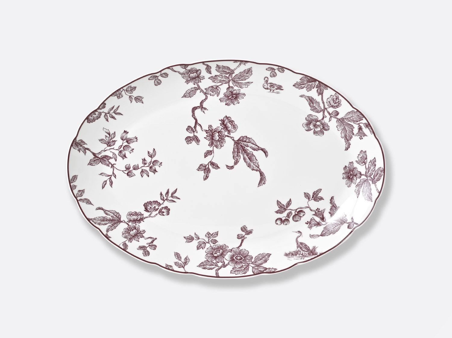 China Oval platter 15" Albertine Prune of the collection Albertine Prune | Bernardaud