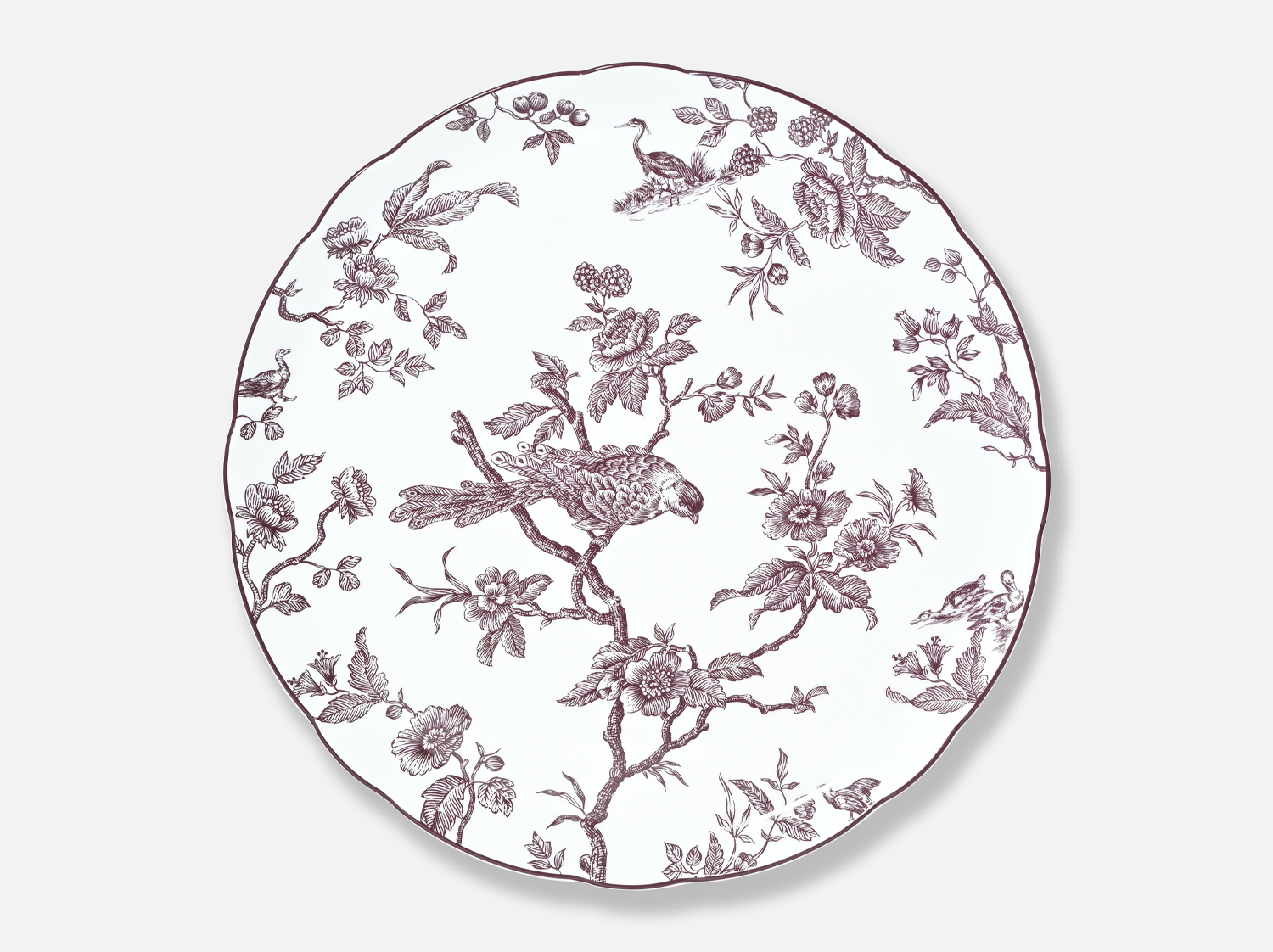 China Round tart platter 13" Albertine Prune of the collection Albertine Prune | Bernardaud