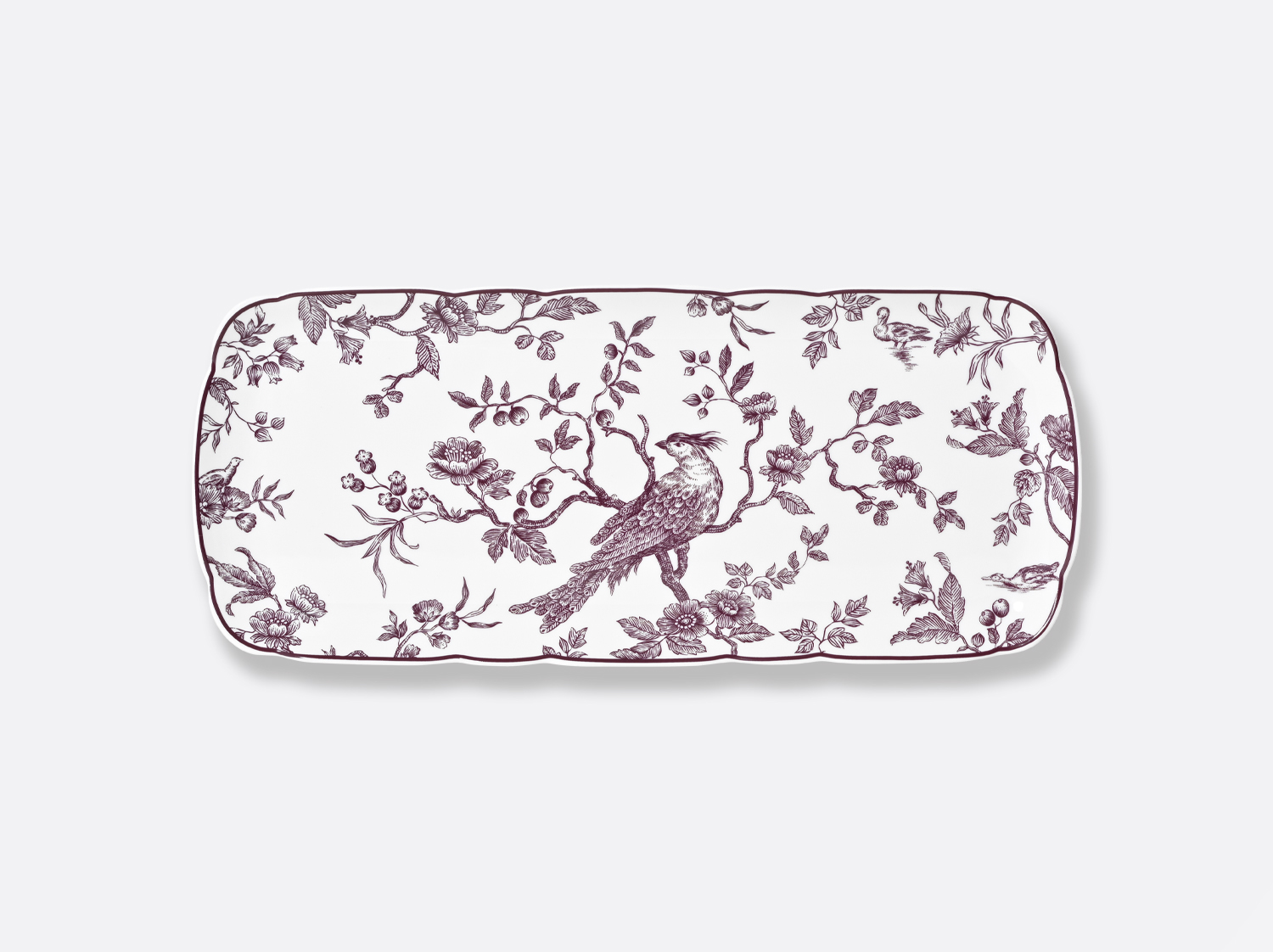 China Rectangular cake platter 15" Albertine Prune of the collection Albertine Prune | Bernardaud