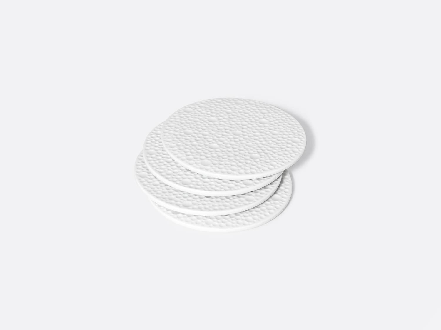 China Set of 4 coasters D. 3.7" of the collection Ecume blanc aile mat | Bernardaud