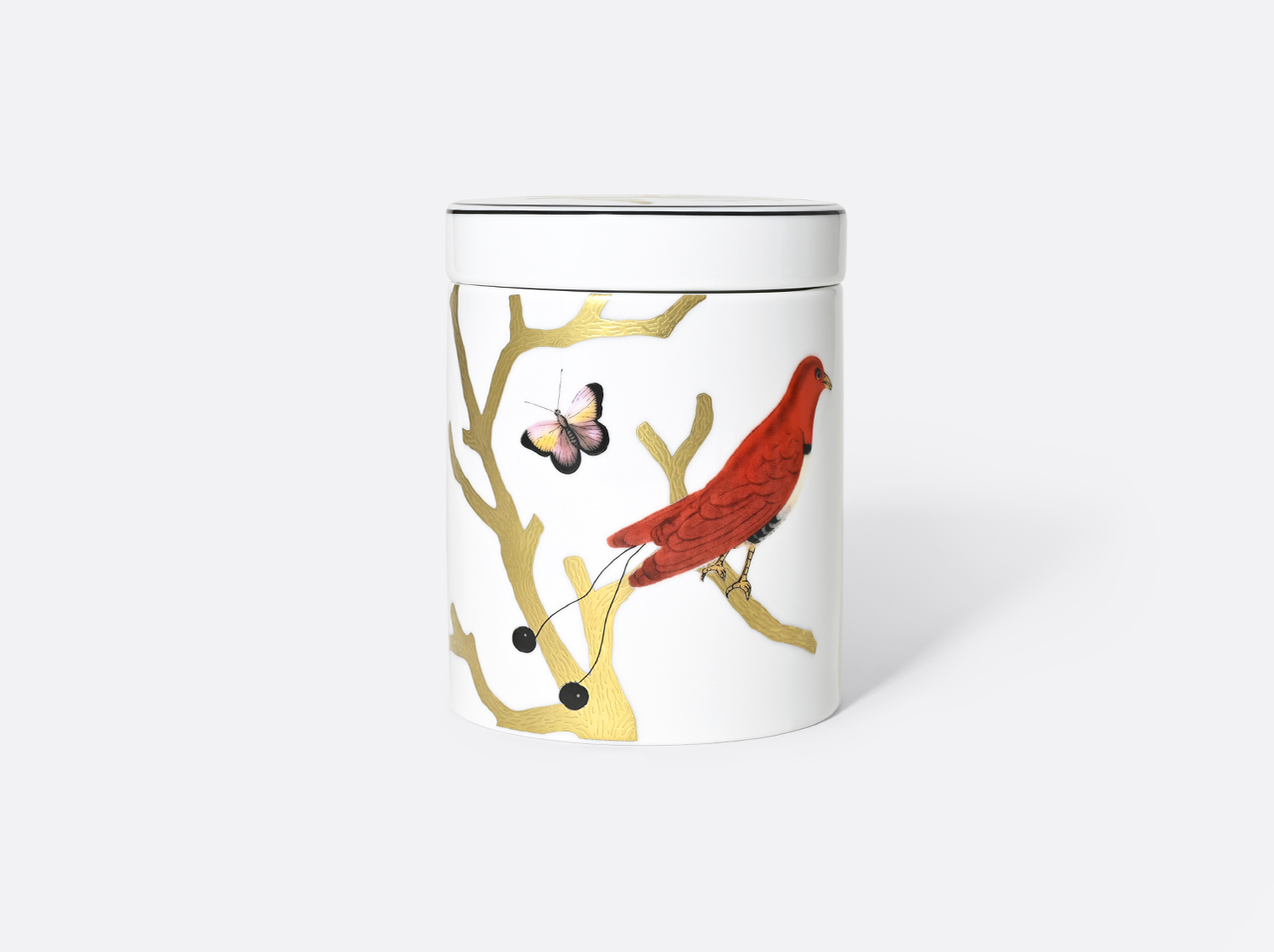 Boite à thé en porcelaine de la collection Aux oiseaux Bernardaud
