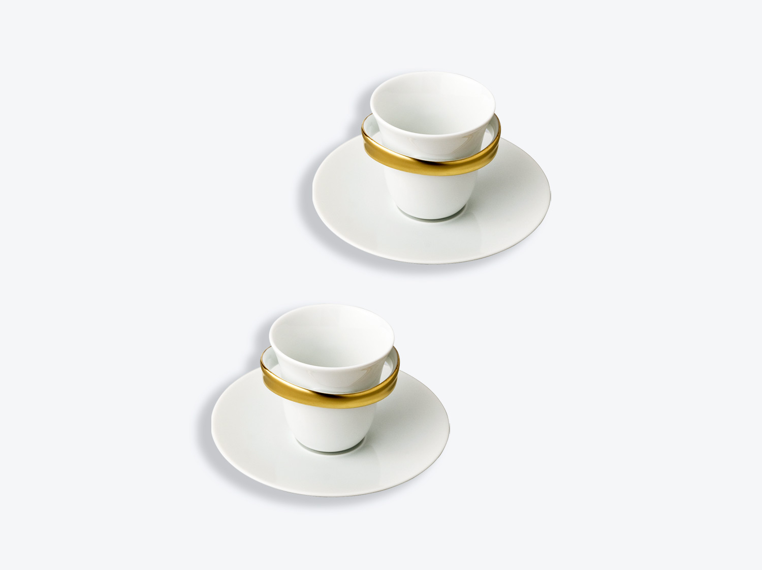 Tasse et soucoupe café 5 cl - Coffret de 2  en porcelaine de la collection Anno or Bernardaud