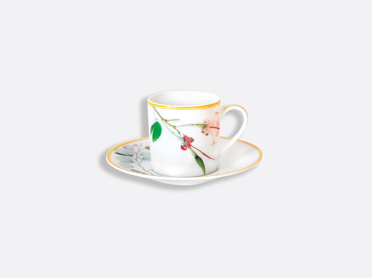 エスプレッソカップ＆ソーサー 80ml -  1点 en porcelaine de la collection Jardin indien Bernardaud