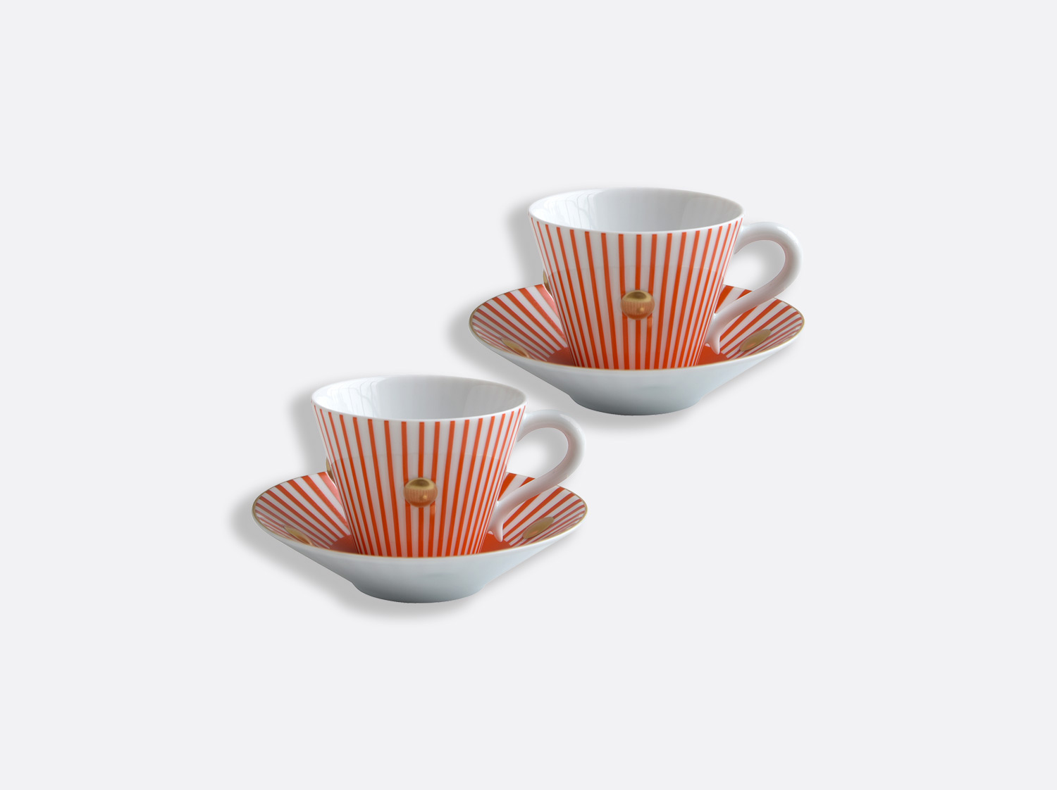 China Set of Brick red cups and saucers 4.5 oz - Set of 2 of the collection Delphos - Olivier Gagnère | Bernardaud