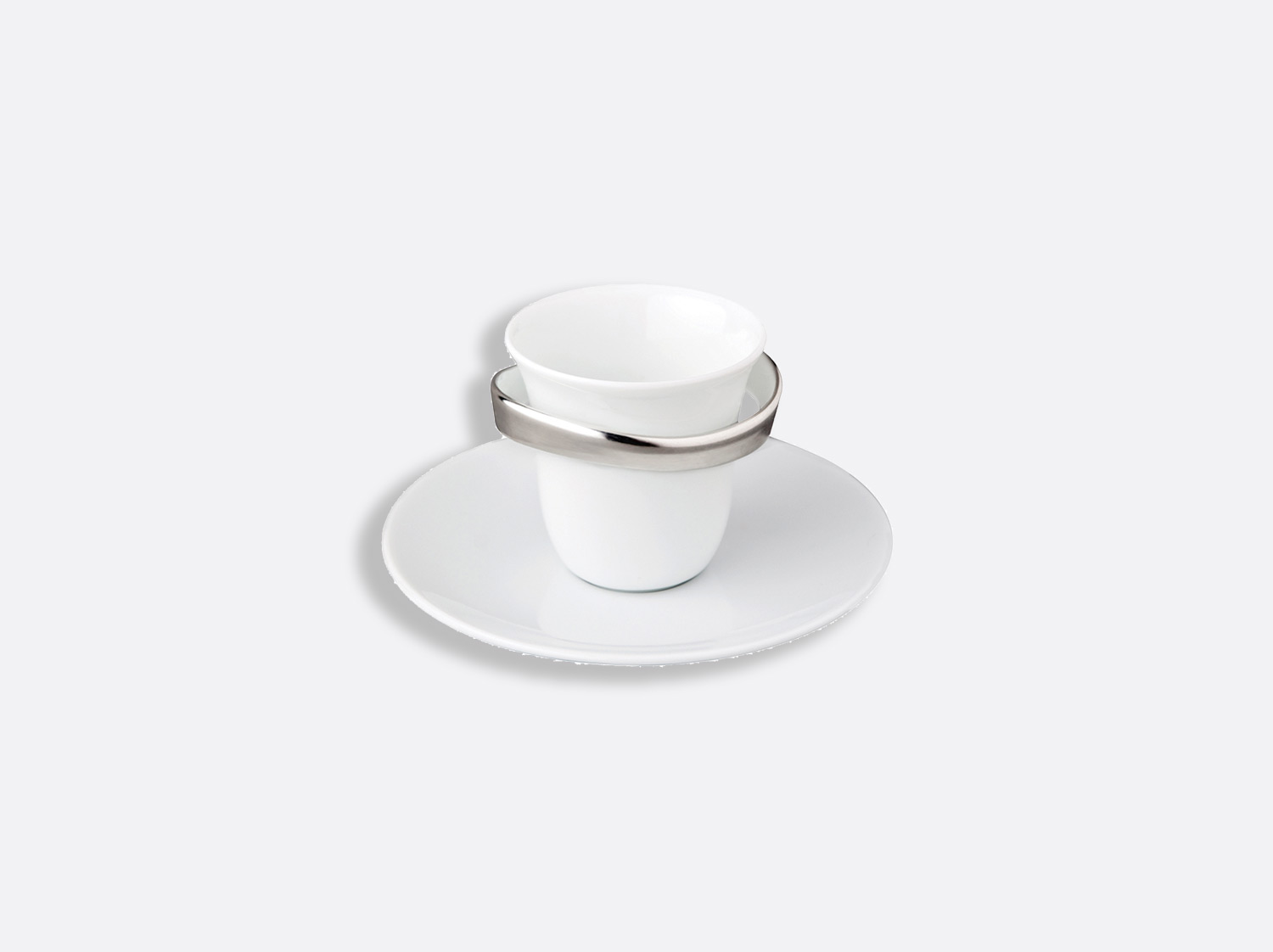 Tasse et soucoupe café 5 cl - A l'unité en porcelaine de la collection Anno Argent Bernardaud