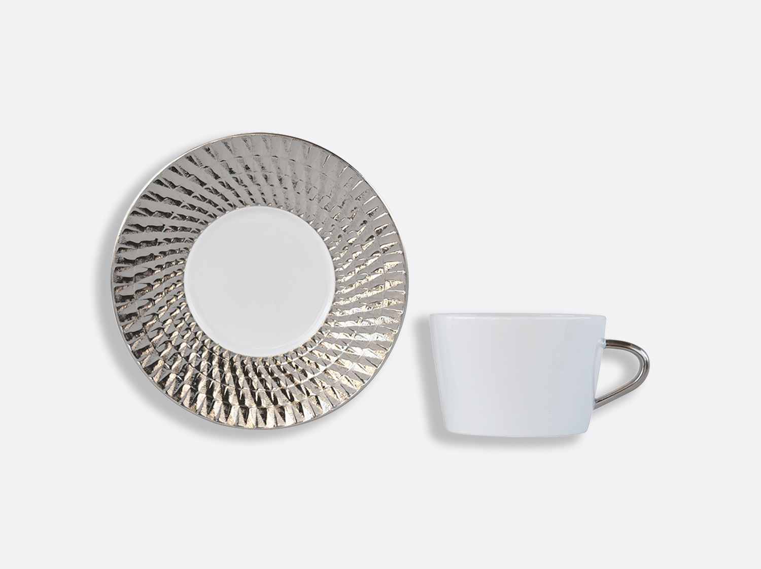 China Tea cup and saucer gift box - 7 Oz - per unit of the collection Twist platine | Bernardaud