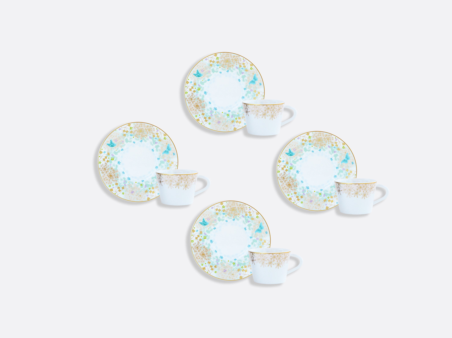 China Espresso cup and saucer gift box - 2 Oz - Set of 4 of the collection FÉERIE - MICHAËL CAILLOUX | Bernardaud