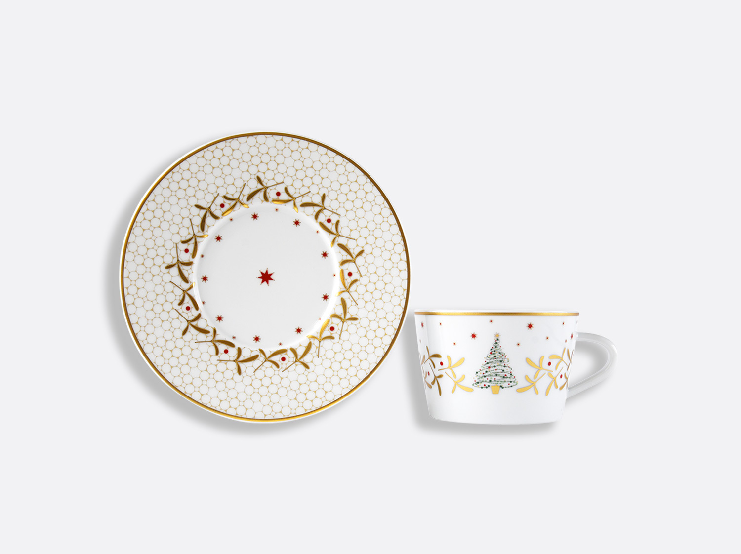 China Tea cup and saucer gift box - 4.6 Oz - Per unit of the collection Noël | Bernardaud