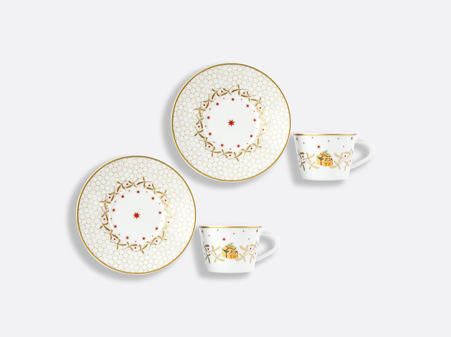 China Espresso cup and saucer gift box - 2.8 Oz - Set of 2 of the collection Noël | Bernardaud