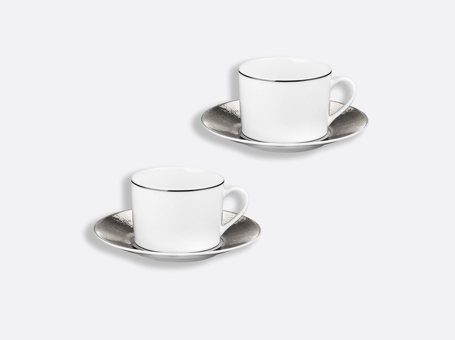 Coffret de tasses & soucoupes thé 15 cl - Coffret de 2 en porcelaine de la collection Dune Bernardaud