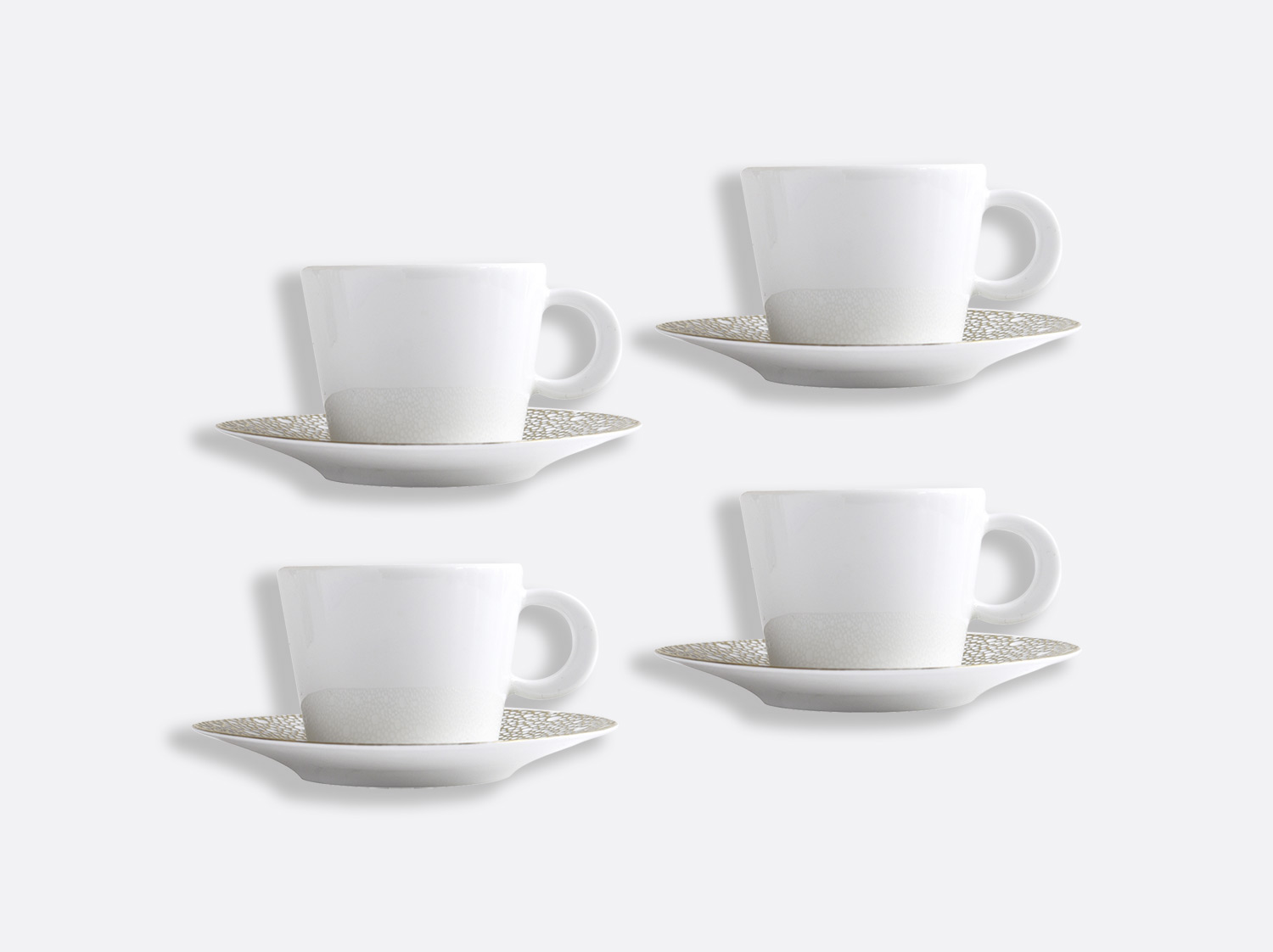 Coffret de tasses & soucoupes thé 17 cl - Coffret de 4 en porcelaine de la collection Ecume Mordoré Bernardaud