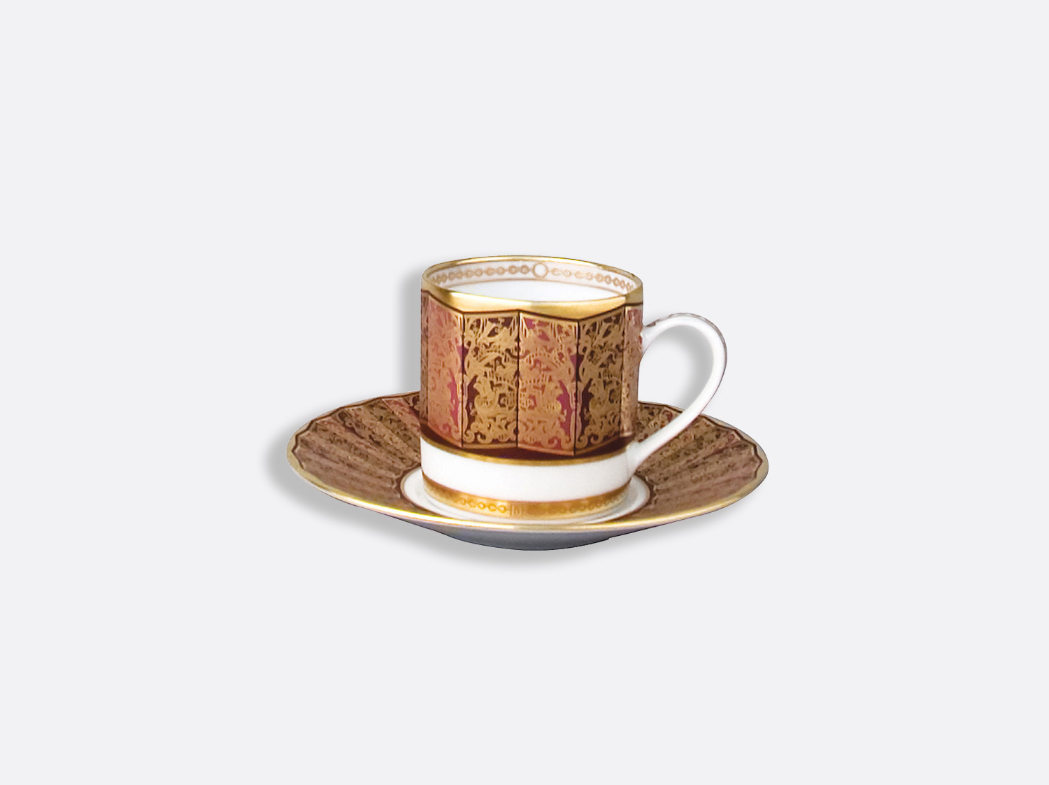 Coffret de tasses & soucoupes café 8 cl - A l'unité en porcelaine de la collection Eventail Bernardaud