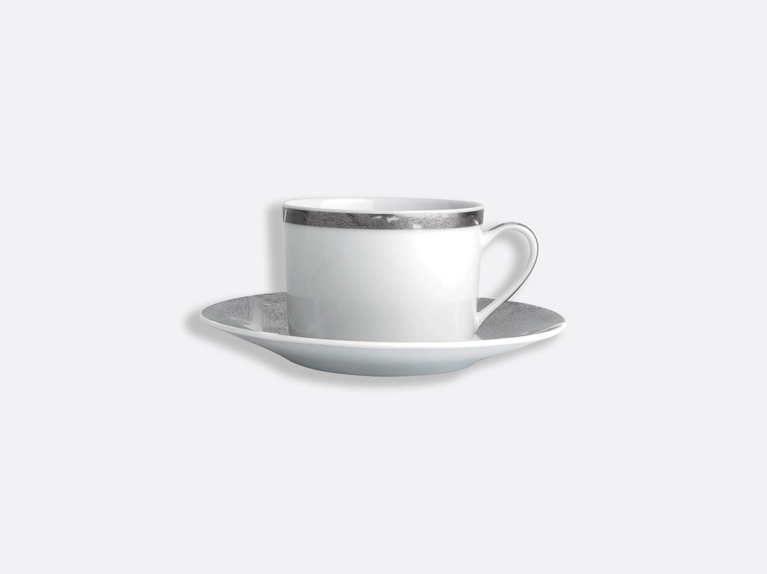 China Tea cup and saucer gift box - 15 cl - Per unit of the collection Silver leaf | Bernardaud