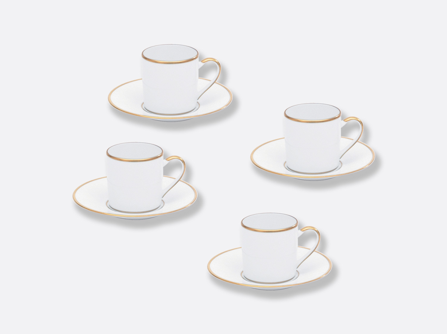 Coffret de tasses & soucoupes café 8 cl - Coffret de 4 en porcelaine de la collection Palmyre Bernardaud