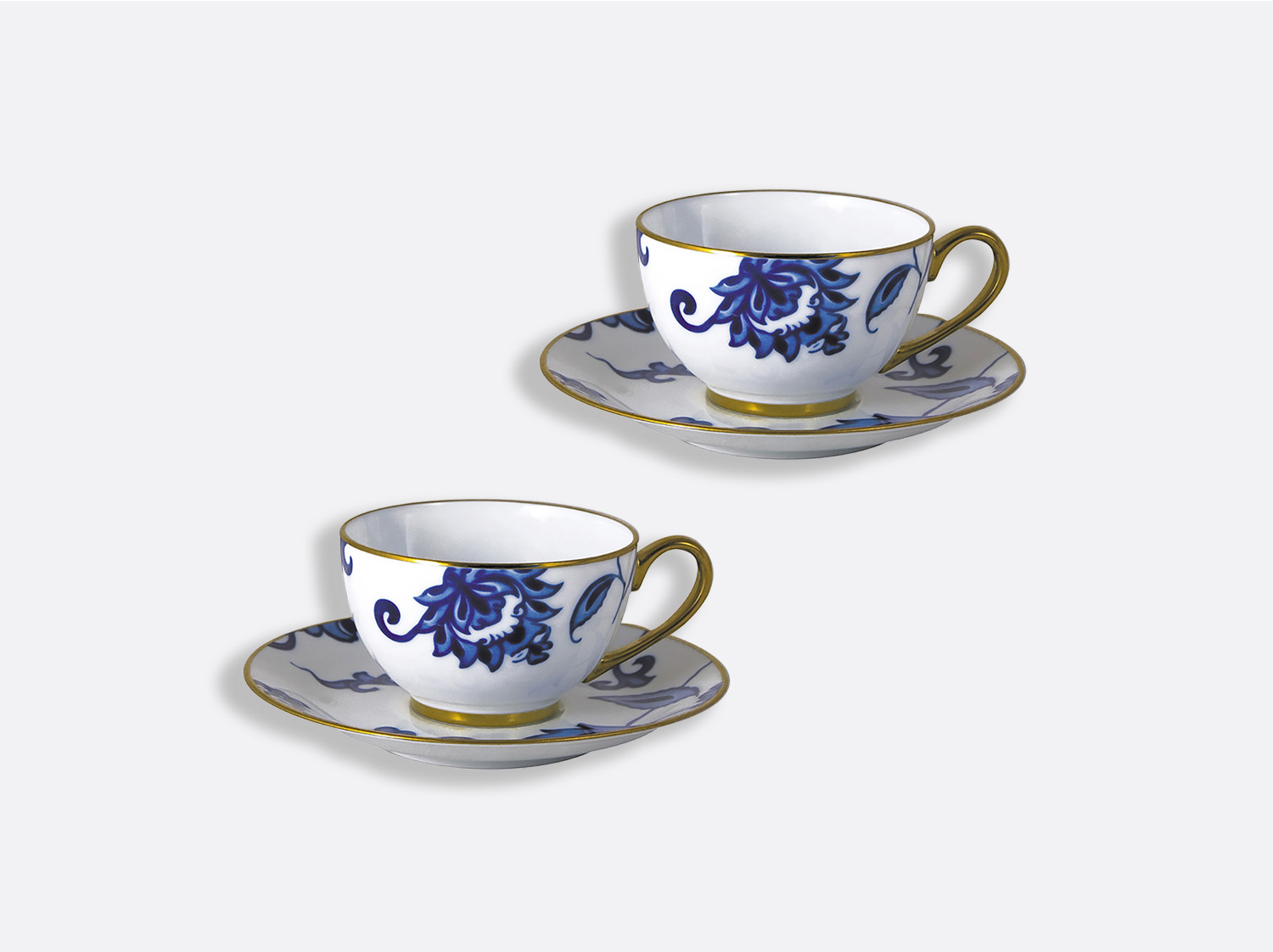 Service à thé en Porcelaine Tasses à café Bleues et Soucoupe