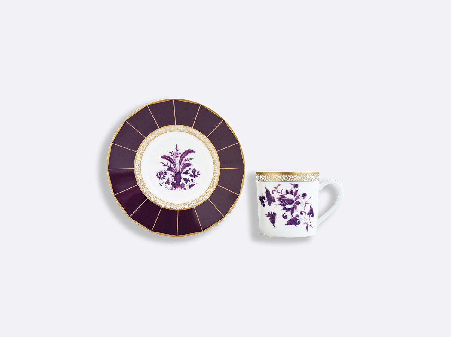Coffret de tasses & soucoupes café 8 cl - A l'unité en porcelaine de la collection PRUNUS Bernardaud