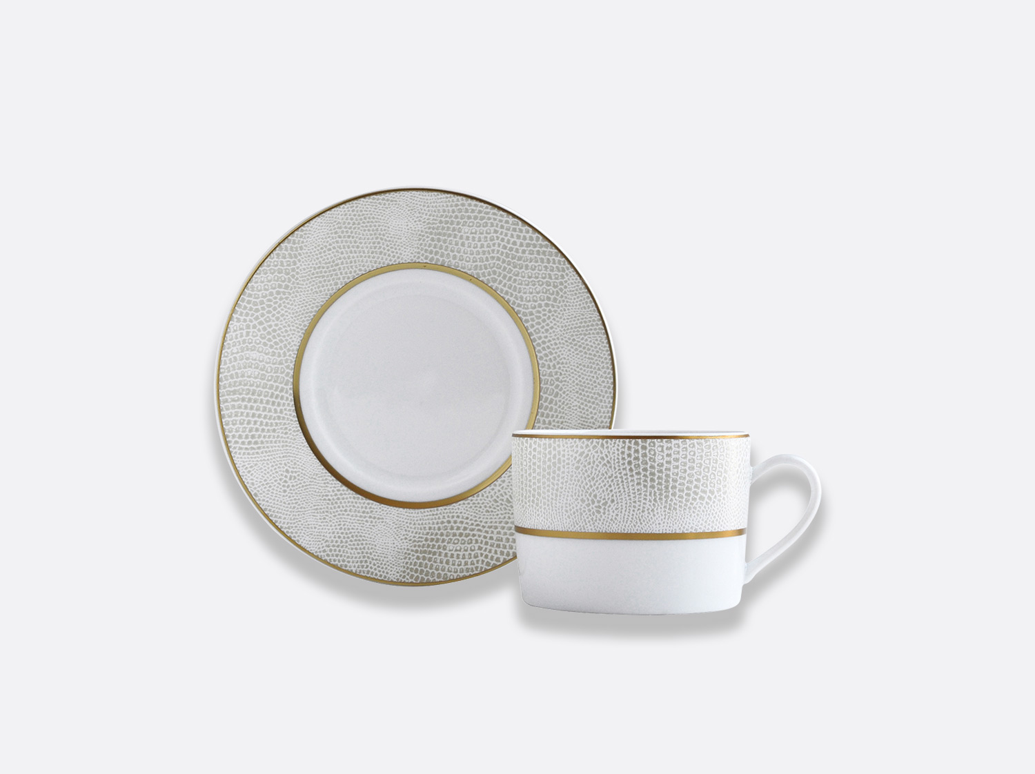 Coffret de tasses & soucoupes thé 15 cl - A l'unité en porcelaine de la collection Sauvage or Bernardaud