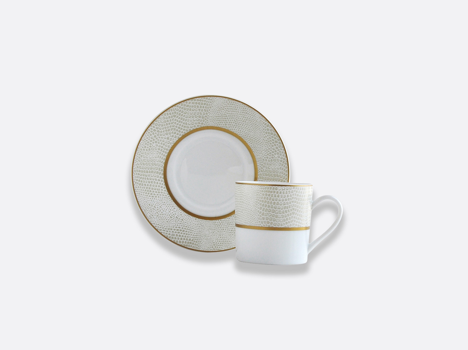 Coffret de tasses & soucoupes café 8 cl - A l'unité en porcelaine de la collection Sauvage or Bernardaud