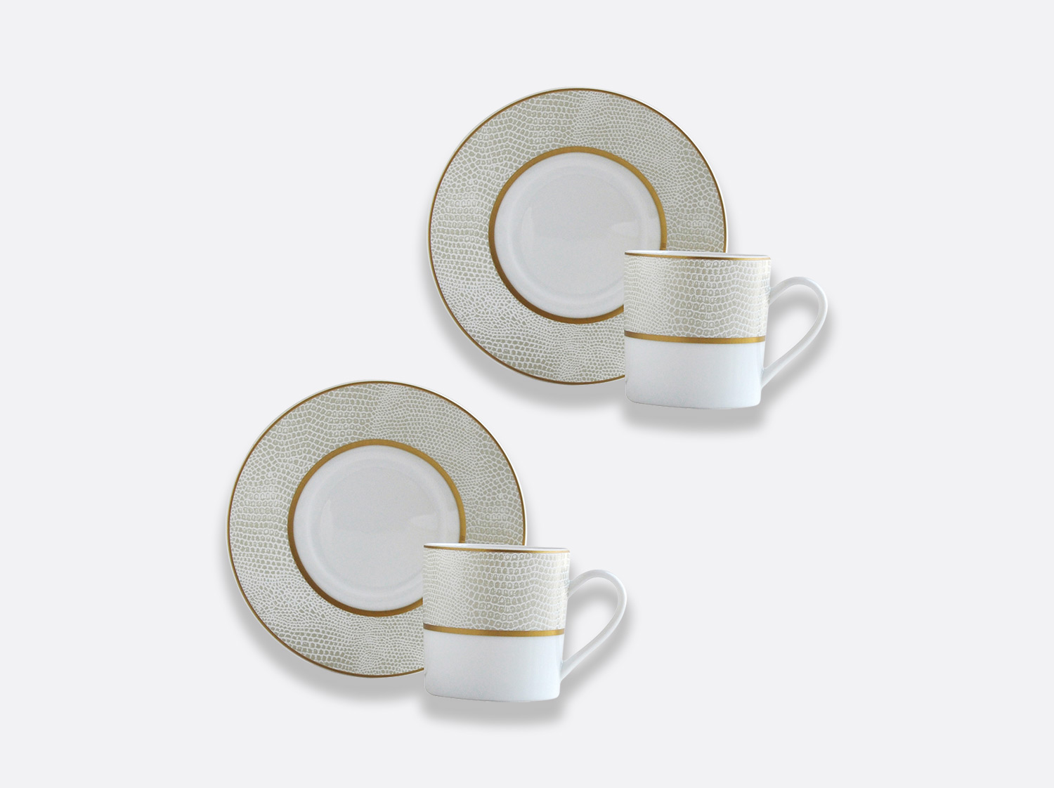 Coffret de tasses & soucoupes café 8 cl - Coffret de 2 en porcelaine de la collection Sauvage or Bernardaud
