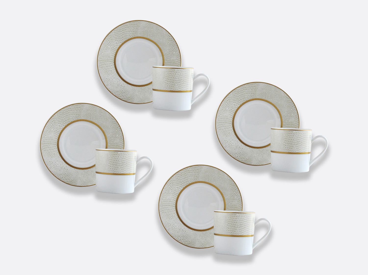 China Coffee cup and saucer gift box - 8 cl - Set of 4 of the collection Sauvage or | Bernardaud