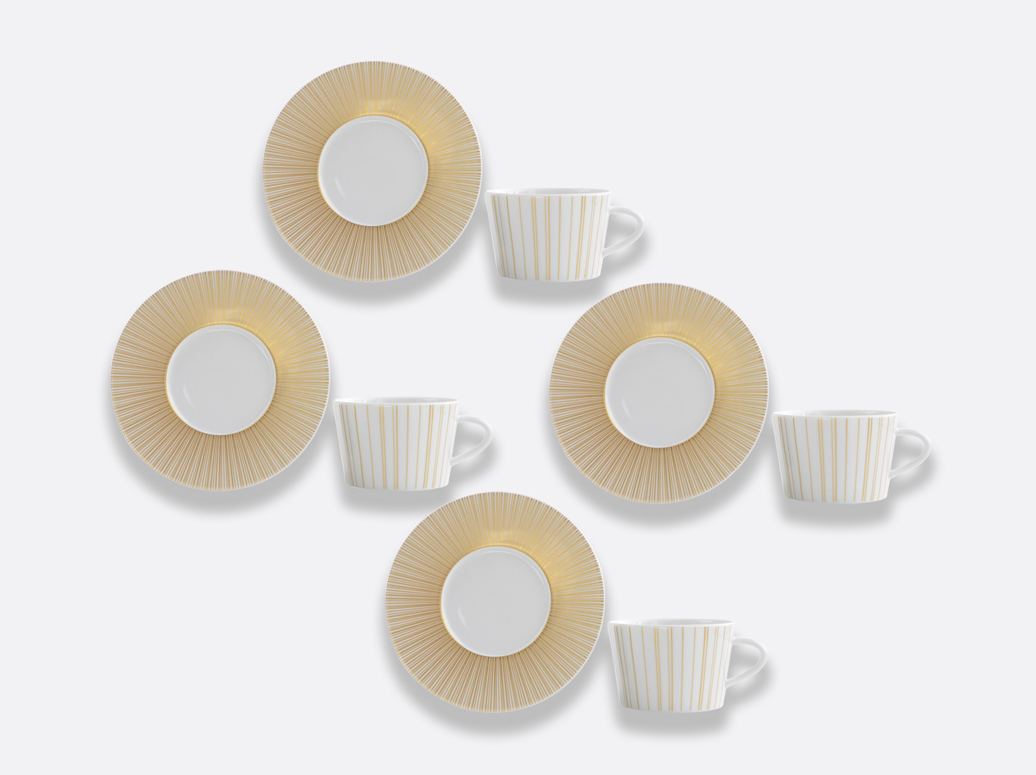 Coffret de tasses & soucoupes thé 20 cl - Coffret de 4 en porcelaine de la collection Sol Bernardaud