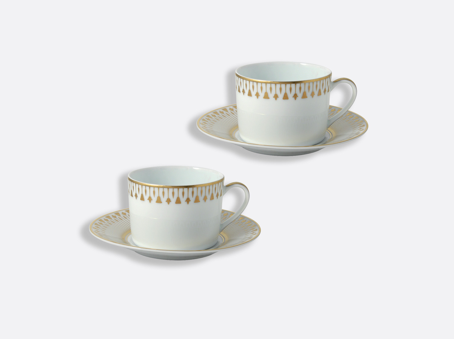 Coffret de tasses & soucoupes thé 15 cl - Coffret de 2 en porcelaine de la collection Soleil levant Bernardaud