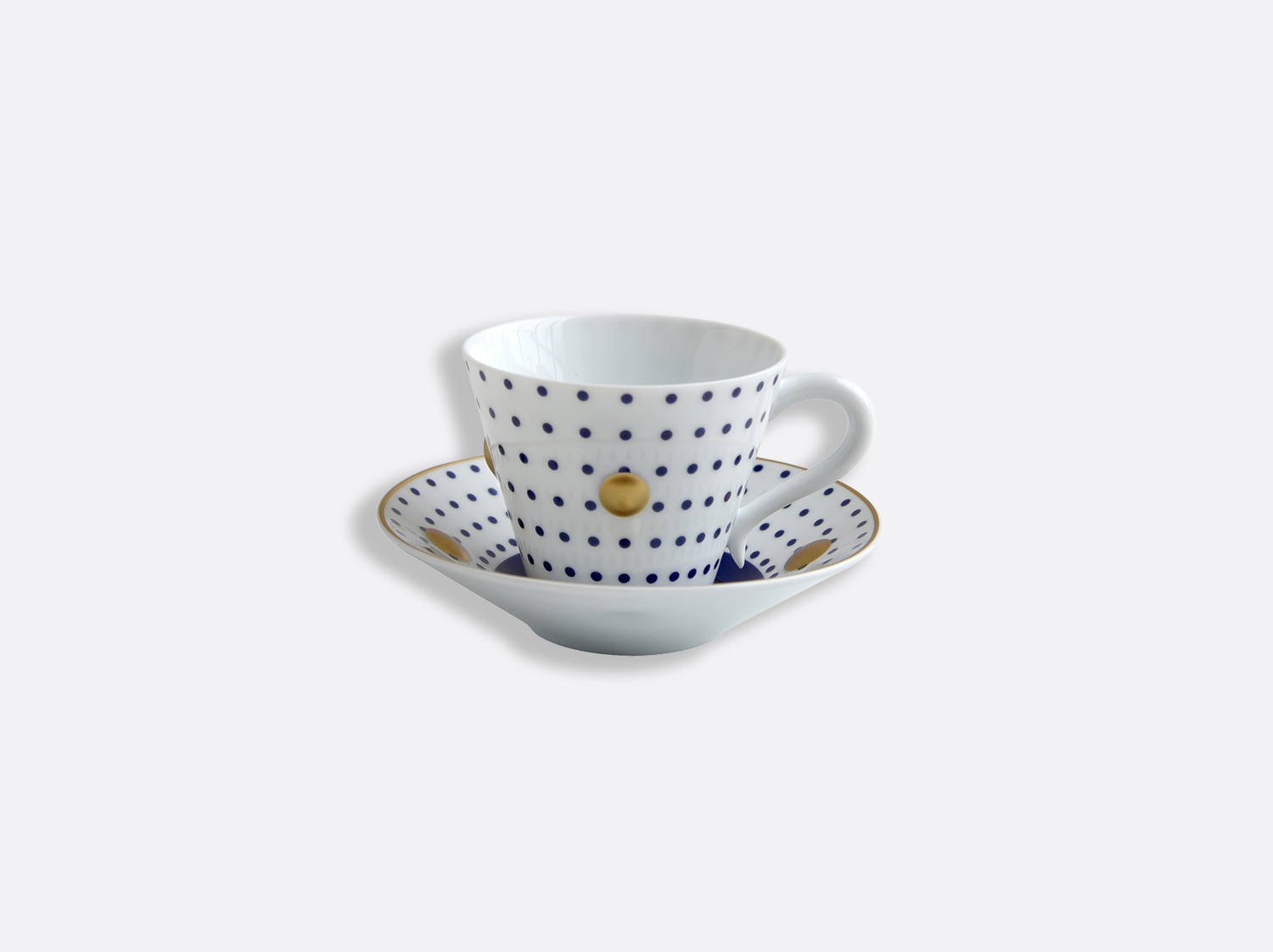 Coffret de tasses et soucoupes bleu nuit 13 cl - A l'unité en porcelaine de la collection Knossos - Olivier Gagnère Bernardaud