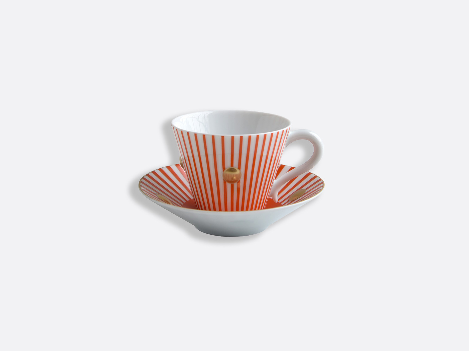 China Set of Brick red cups and saucers 13 cl - A l'unité of the collection Delphos - Olivier Gagnère | Bernardaud