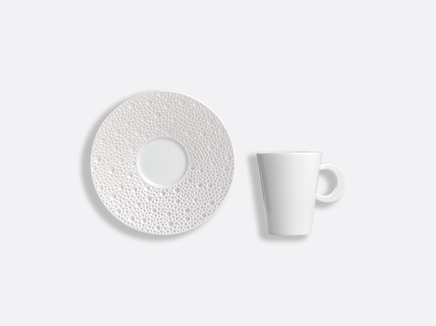 Coffret de tasses et soucoupes café 6 cl - A l'unité en porcelaine de la collection Écume Perle Bernardaud