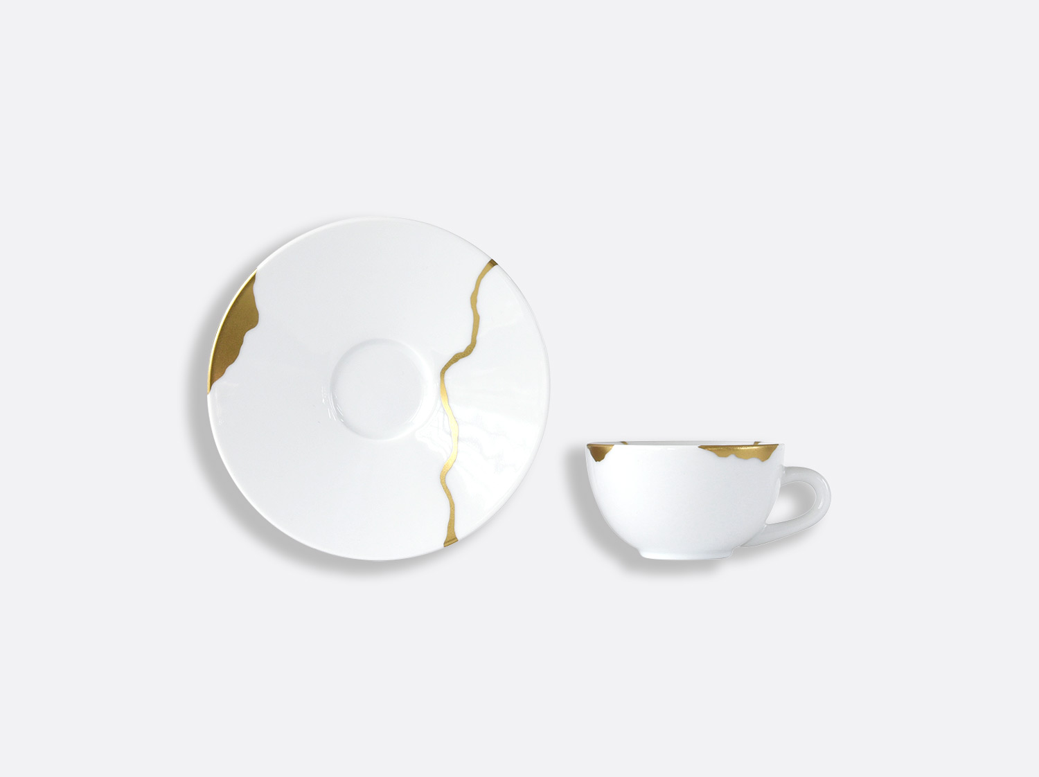 China Set of espresso cups and saucers 10 cl of the collection Kintsugi | Bernardaud