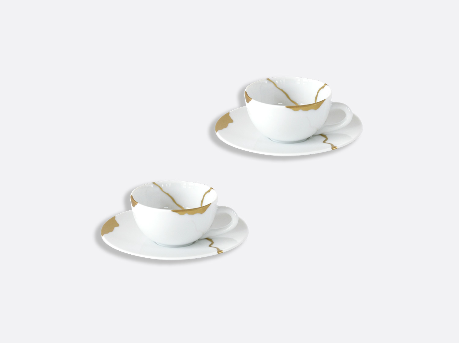 China Set of espresso cups and saucers 3.5 oz - Set of 2 of the collection Kintsugi | Bernardaud