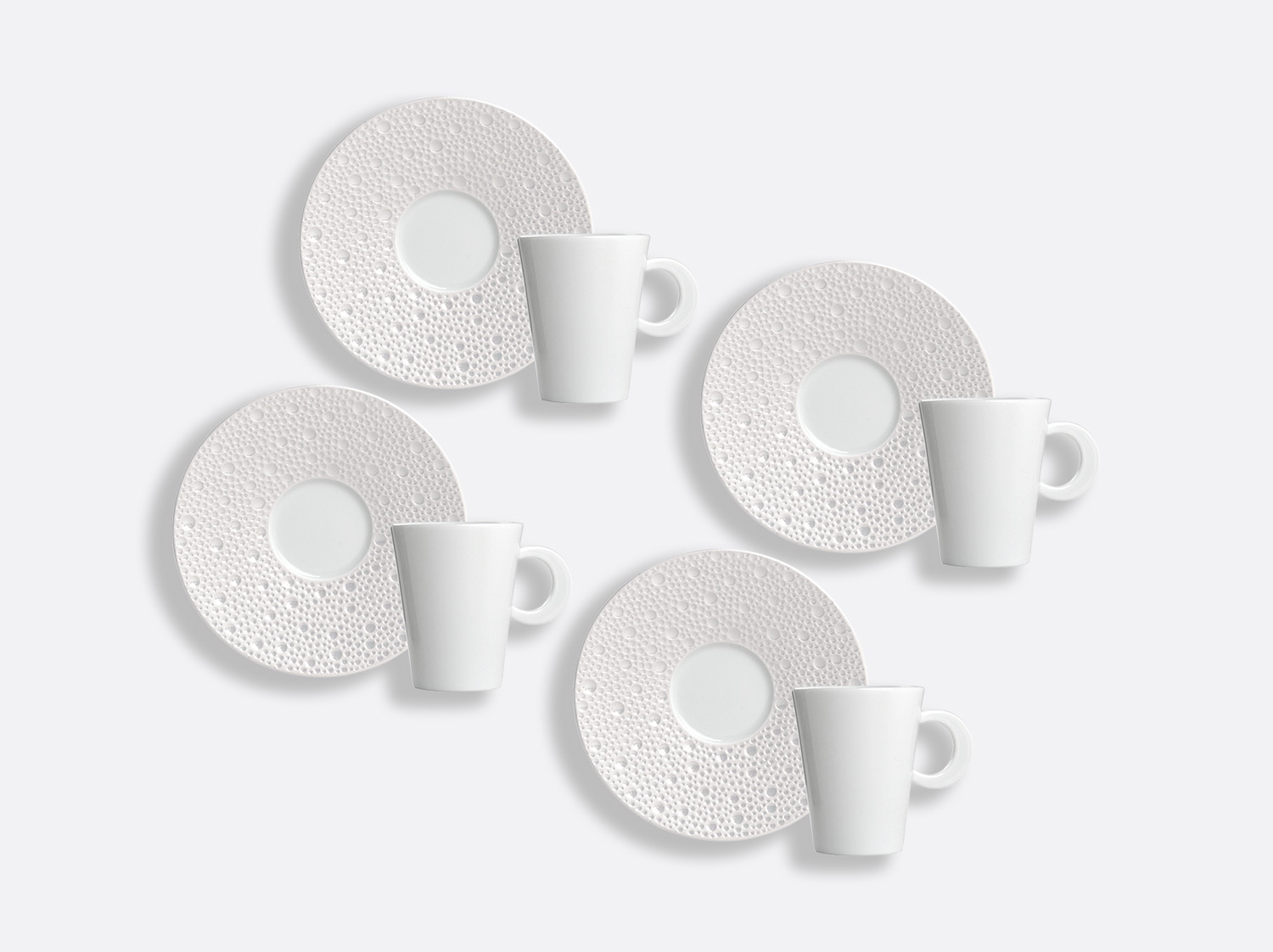 China Set of espresso cups and saucers 2 oz - Set of 4 of the collection Écume Perle | Bernardaud